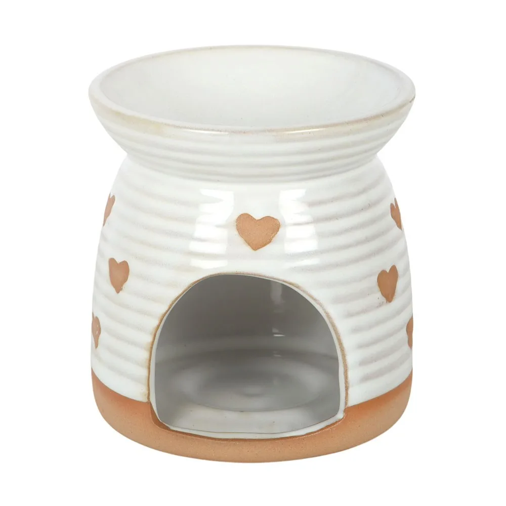 Beige Heart Print Oil Burner - Image 4