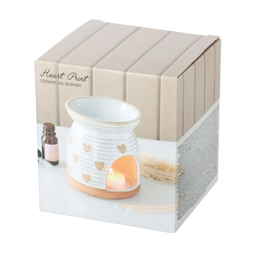 Beige Heart Print Oil Burner - Image 5