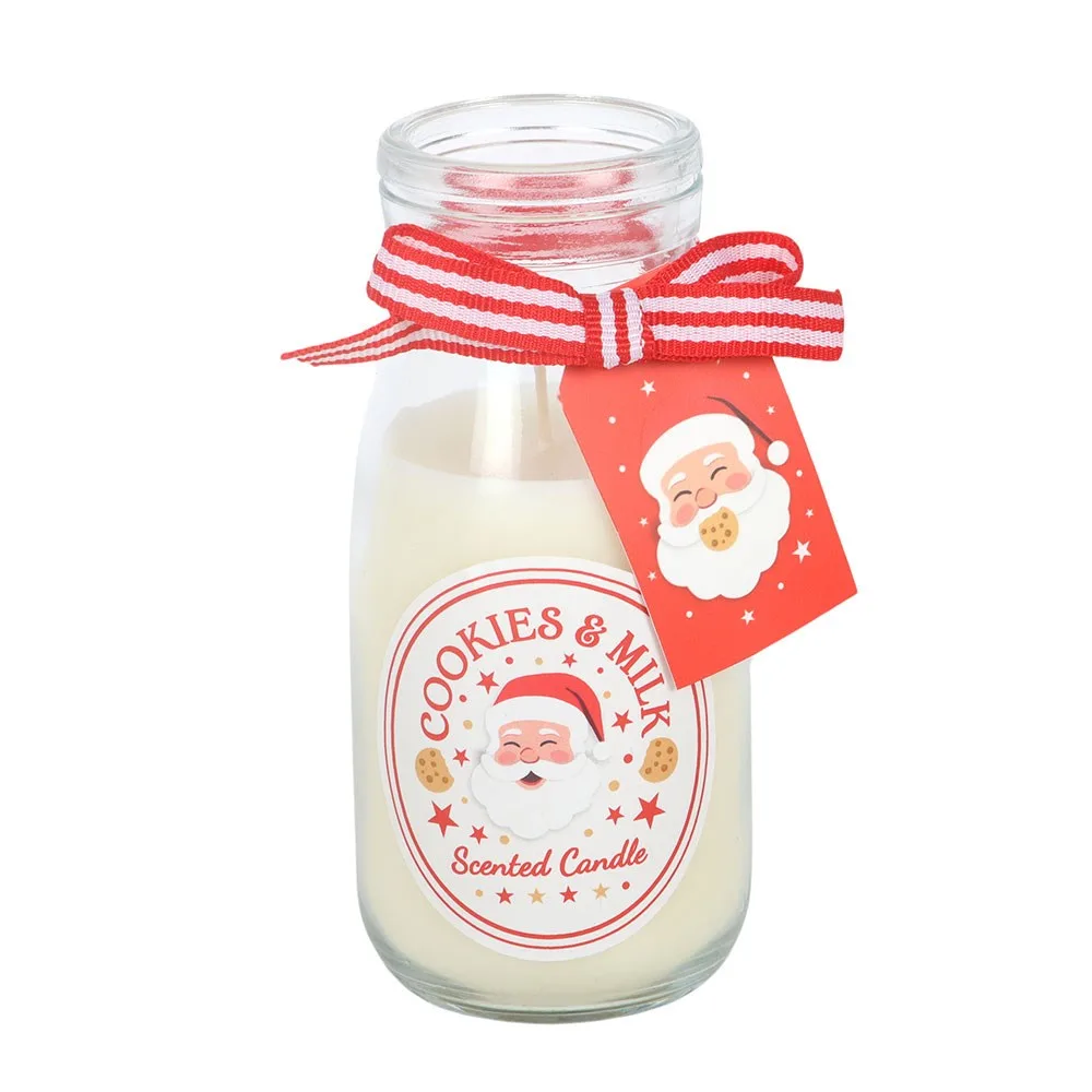 Set of 12 Cookies & Milk Scented Milk Bottle Candles in Display - Image 3