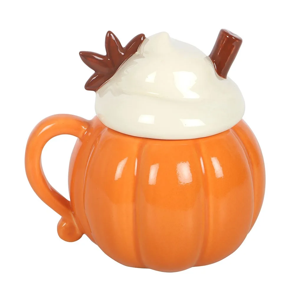 Pumpkin Cream Lidded Mug - Image 2