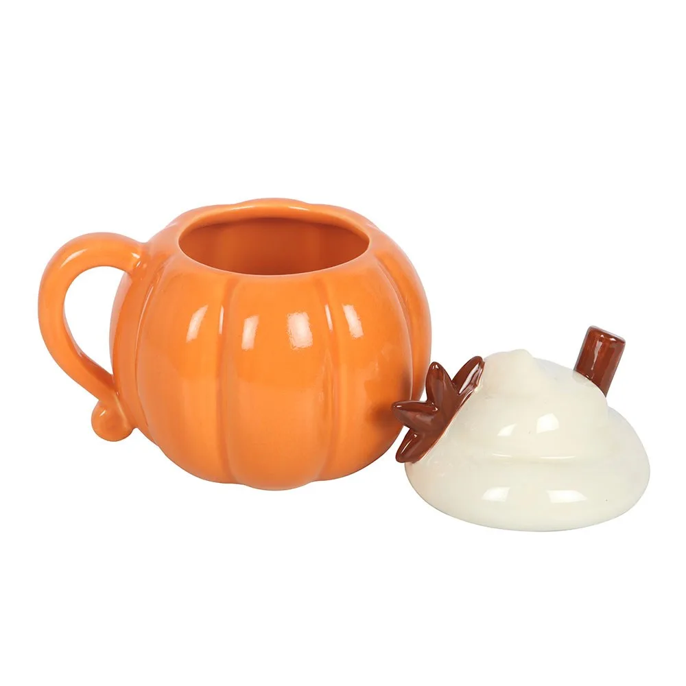 Pumpkin Cream Lidded Mug - Image 3