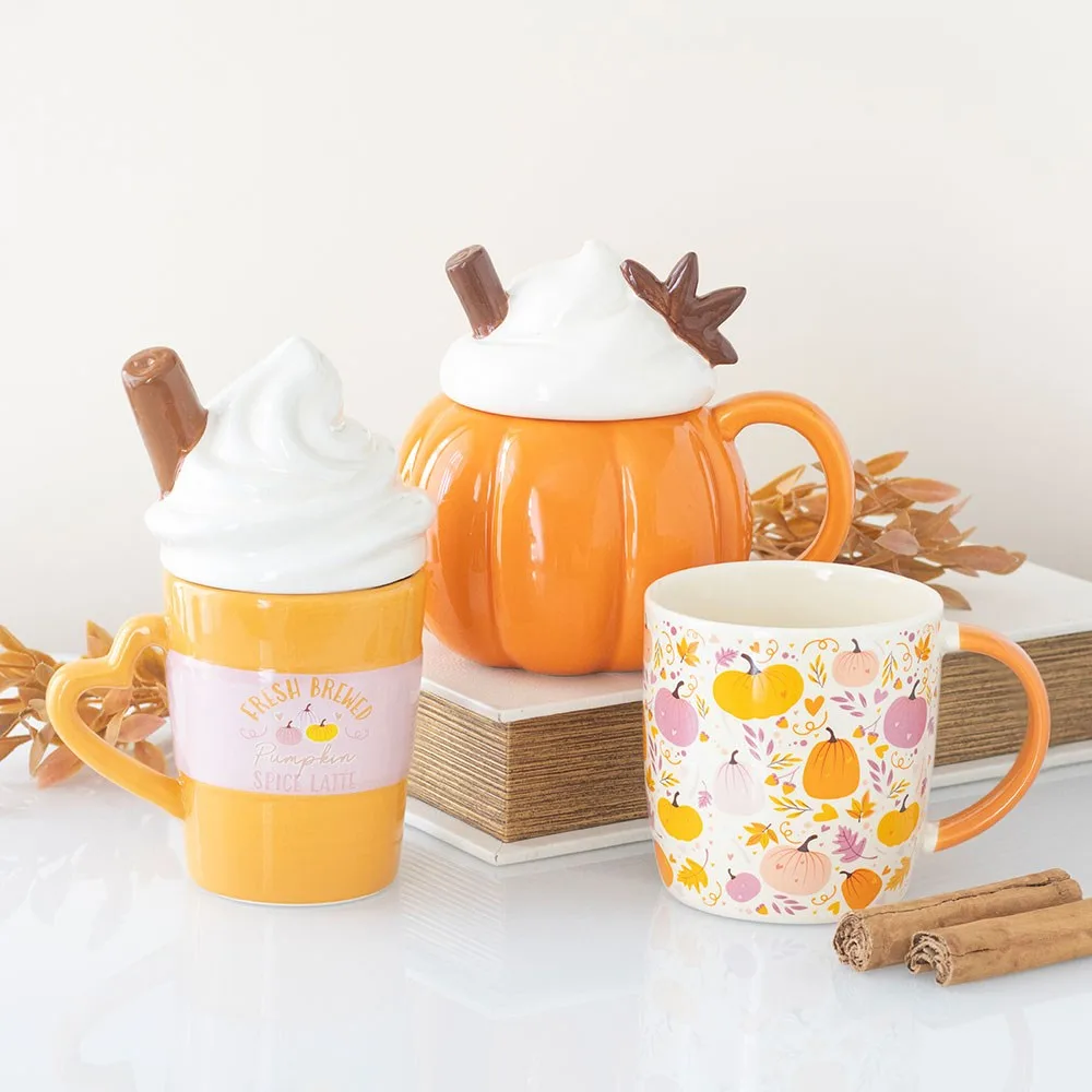Pumpkin Cream Lidded Mug - Image 5