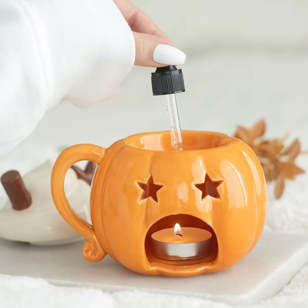 Pumpkin Cream Lidded Oil Burner and Wax Warmer, photo 2 of 5