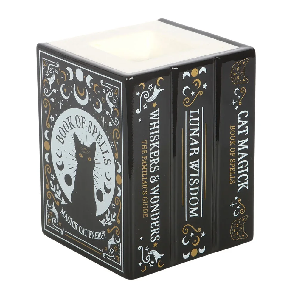 Black Cat Book of Spells Oil Burner and Wax Warmer - Image 2