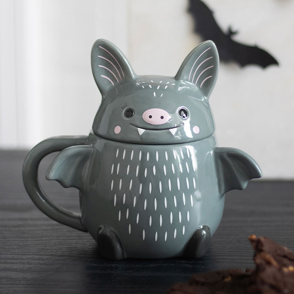 Cute Bat Lidded Mug Cute Bat Lidded Mug
