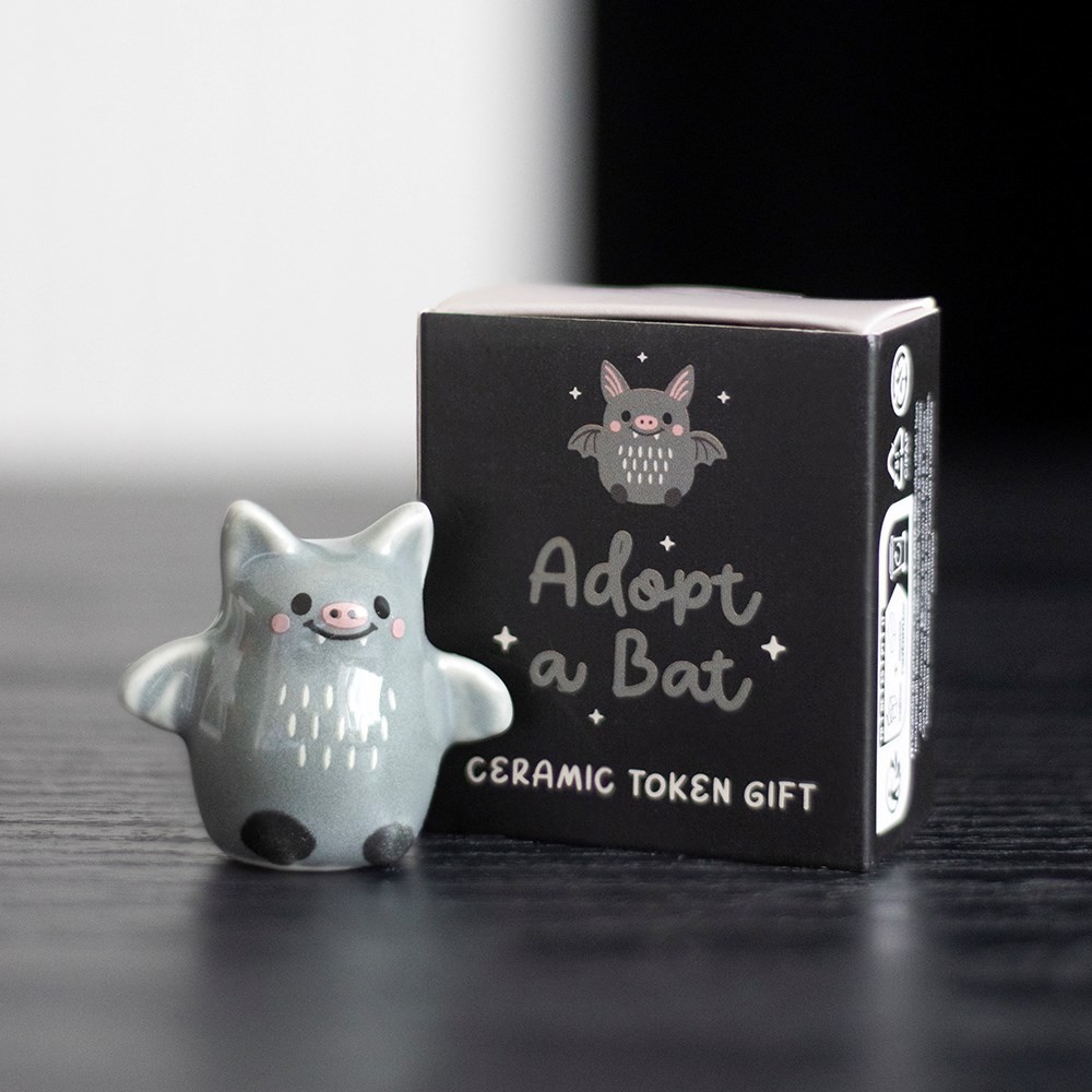 Set of 24 Adopt a Bat Ceramic Token Gifts in Display Set of 24 Adopt a Bat Ceramic Token Gifts in Display