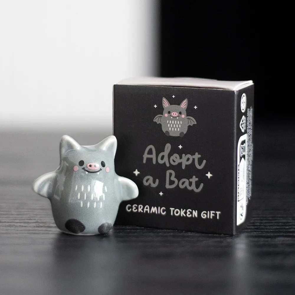 Set of 24 Adopt a Bat Ceramic Token Gifts in Display Set of 24 Adopt a Bat Ceramic Token Gifts in Display