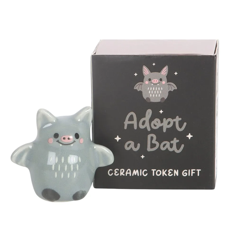Set of 24 Adopt a Bat Ceramic Token Gifts in Display, photo 2 of 3