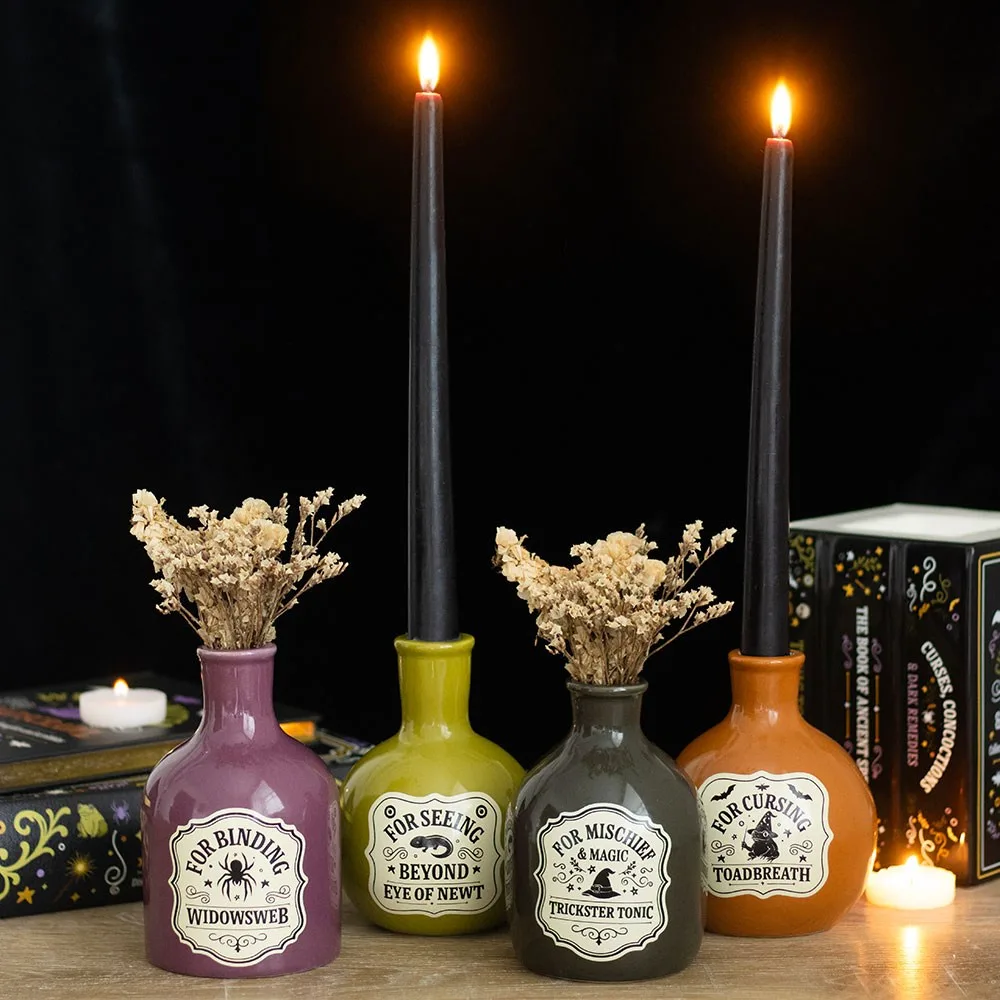 Set of 4 Potion Bottle Vases and Candle Holders Set of 4 Potion Bottle Vases and Candle Holders