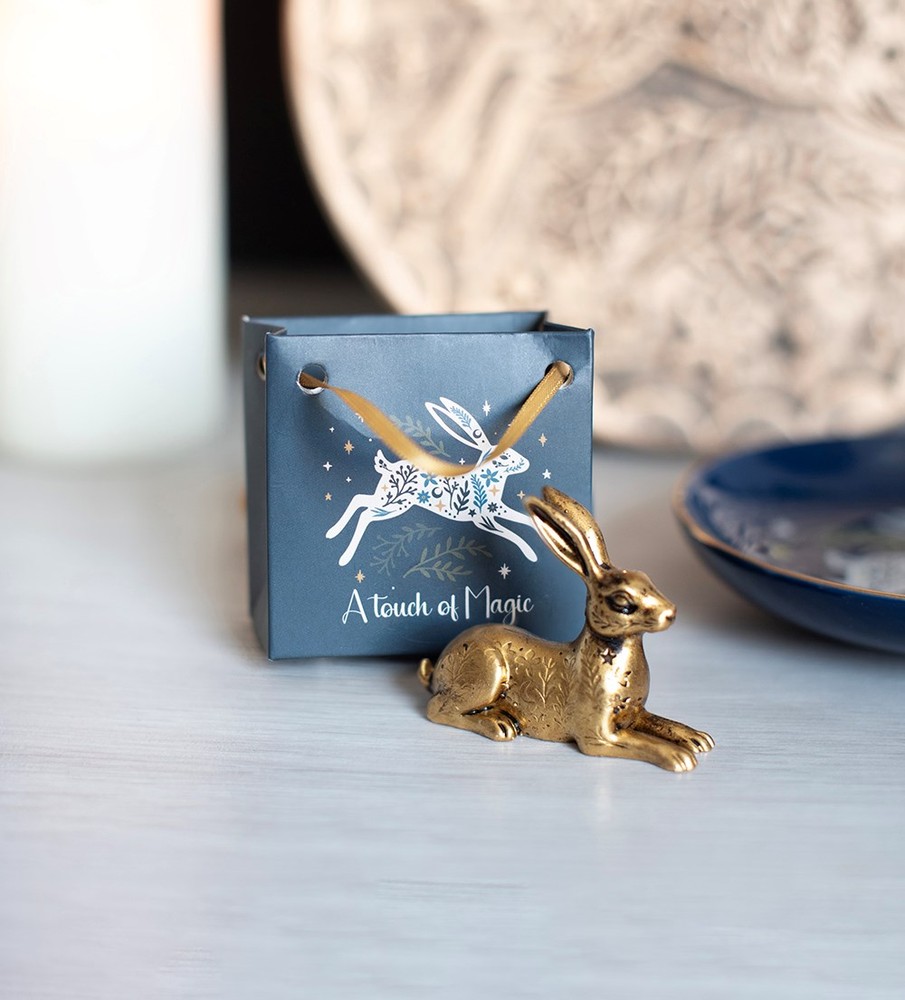 Set of 24 Gold Hare Ornaments in a Bag