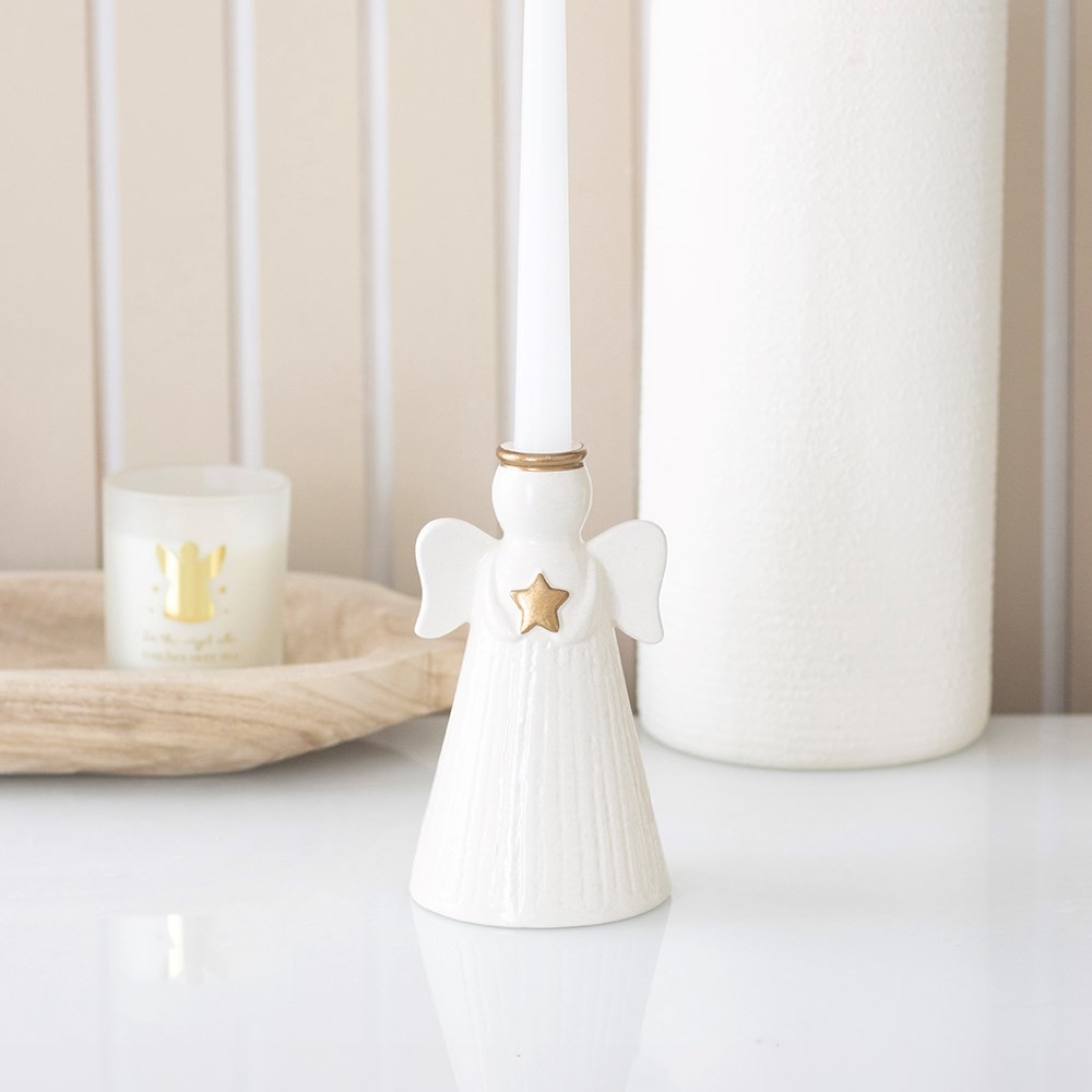 Star Angel Taper Candle Holder Star Angel Taper Candle Holder