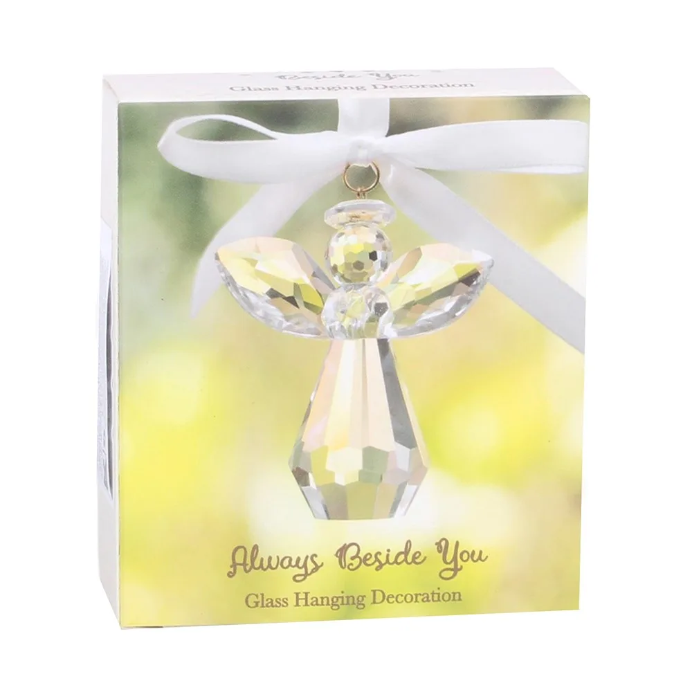 Always Beside You Faceted Glass Angel Hanging Decoration - Image 4