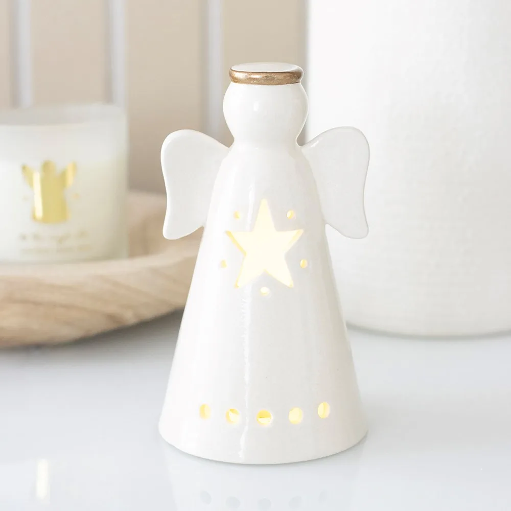 Small LED Light Up Angel Decoration with Star Small LED Light Up Angel Decoration with Star