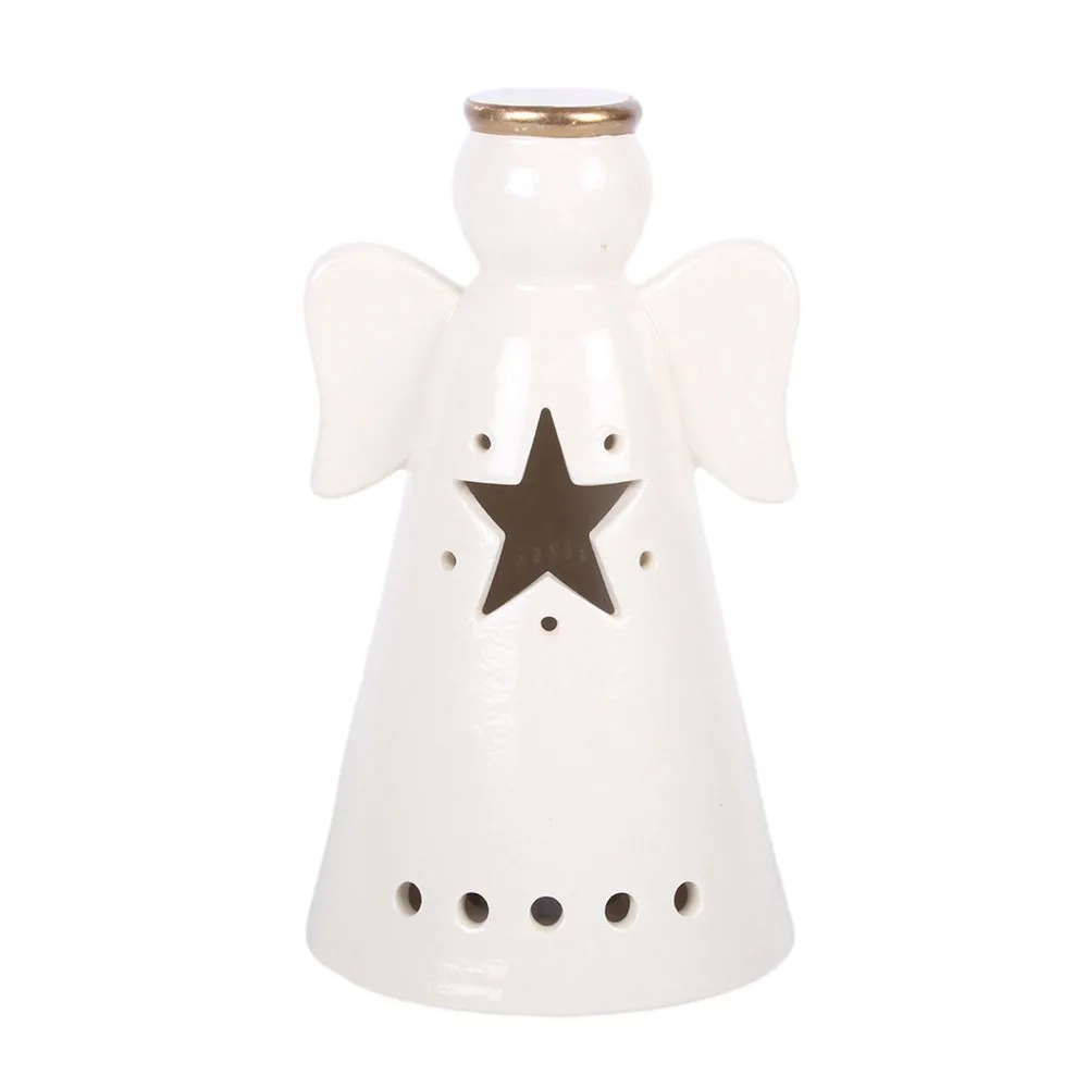 Small LED Light Up Angel Decoration with Star - Image 2