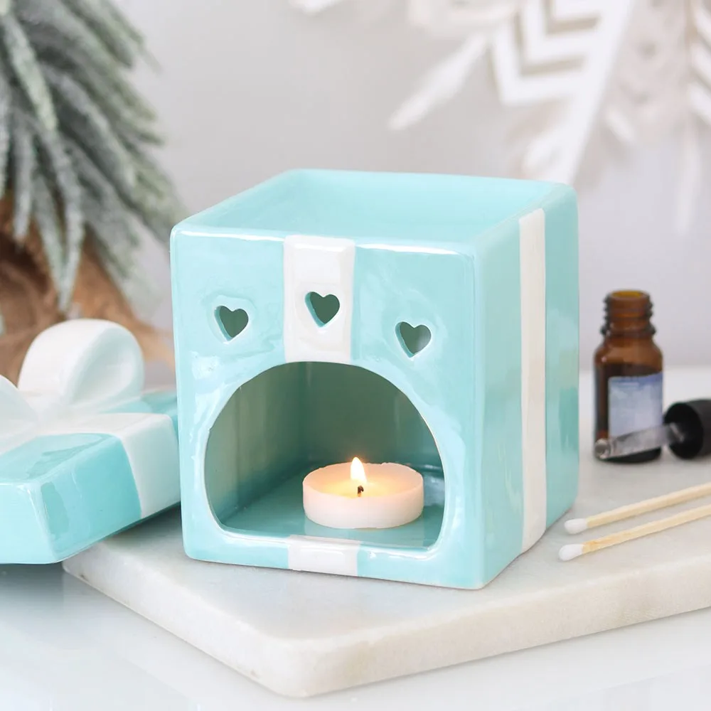Blue Christmas Present Oil Burner - Image 2