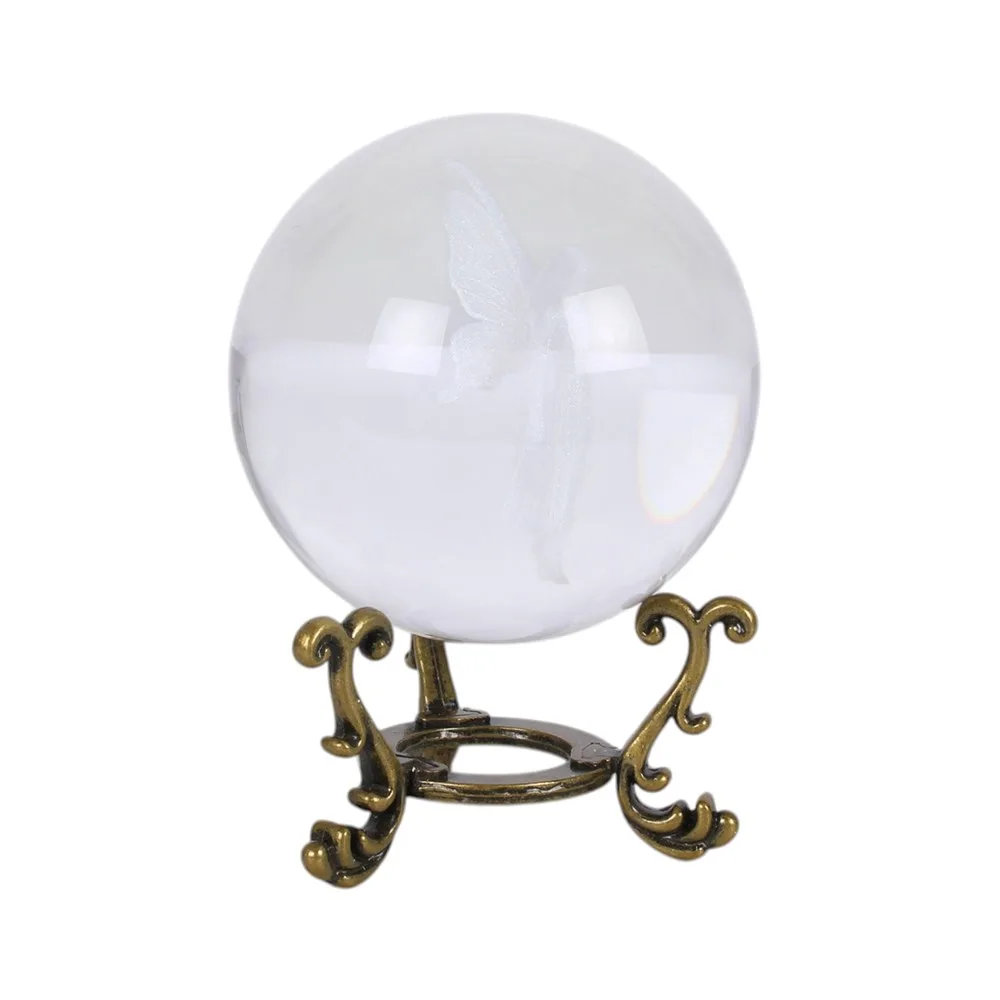 Stardust Fairy Laser Engraved Glass Crystal Ball and Stand - Image 2