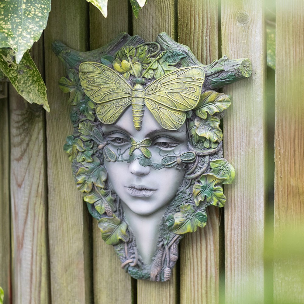 Green Goddess with Butterfly Wall Plaque Green Goddess with Butterfly Wall Plaque