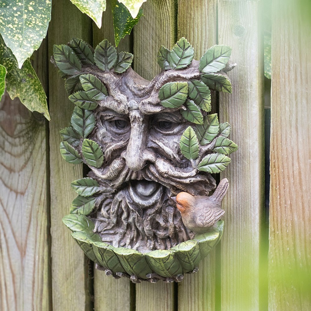 Green Man Wall Bird Bath Green Man Wall Bird Bath