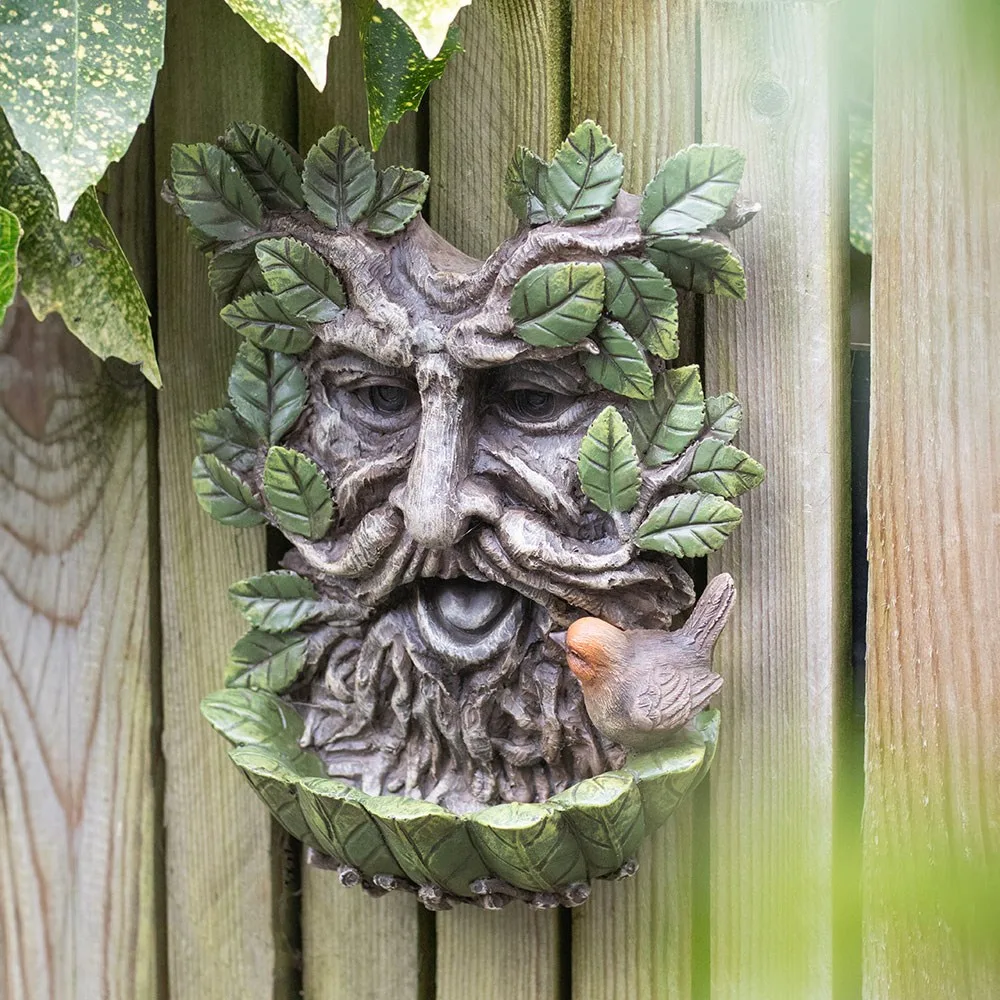 Green Man Wall Bird Bath Green Man Wall Bird Bath