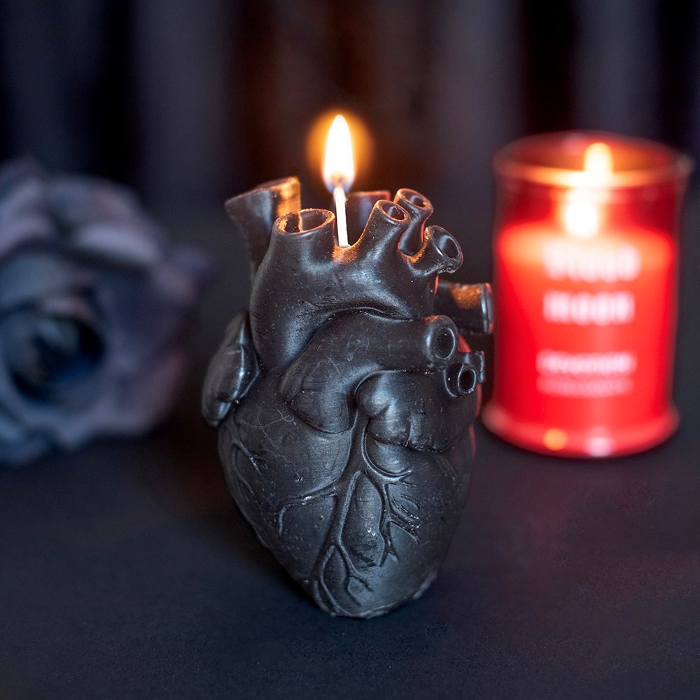 Black Vampire Heart Candle Black Vampire Heart Candle