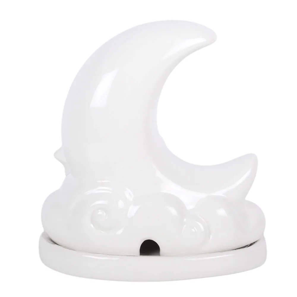 White Pastel Skies Moon Incense Cone Holder - Image 4