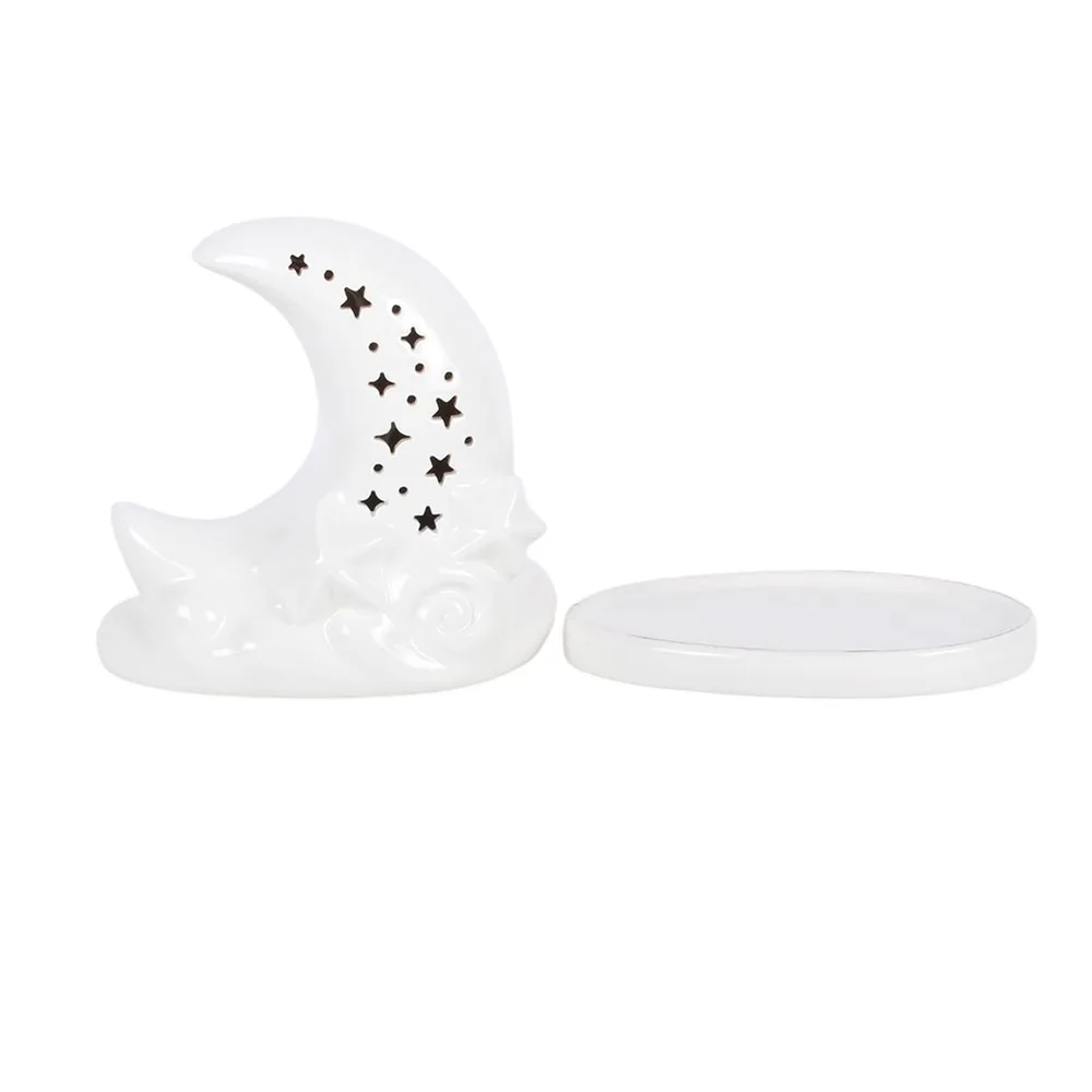 White Pastel Skies Moon Incense Cone Holder - Image 5