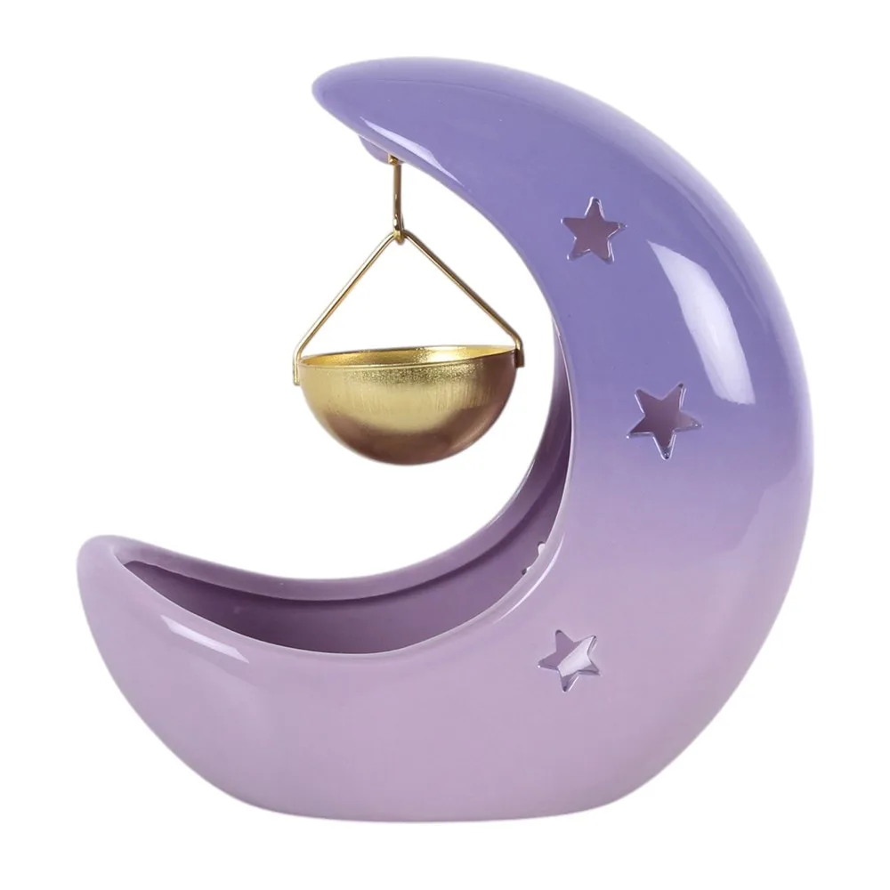 Purple Pastel Crescent Moon Hanging Oil Burner - Image 4