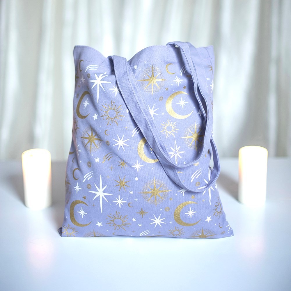 Purple Celestial Print Tote Bag Purple Celestial Print Tote Bag