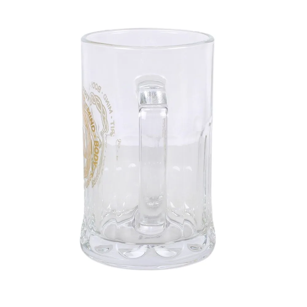 Celtic Triquetra Knot Glass Beer Tankard with Coaster, photo 5 of 6