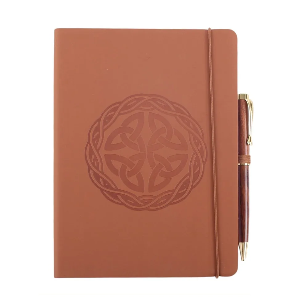 Celtic Shield Knot A5 Faux Leather Notebook with Pen, photo 2 of 5