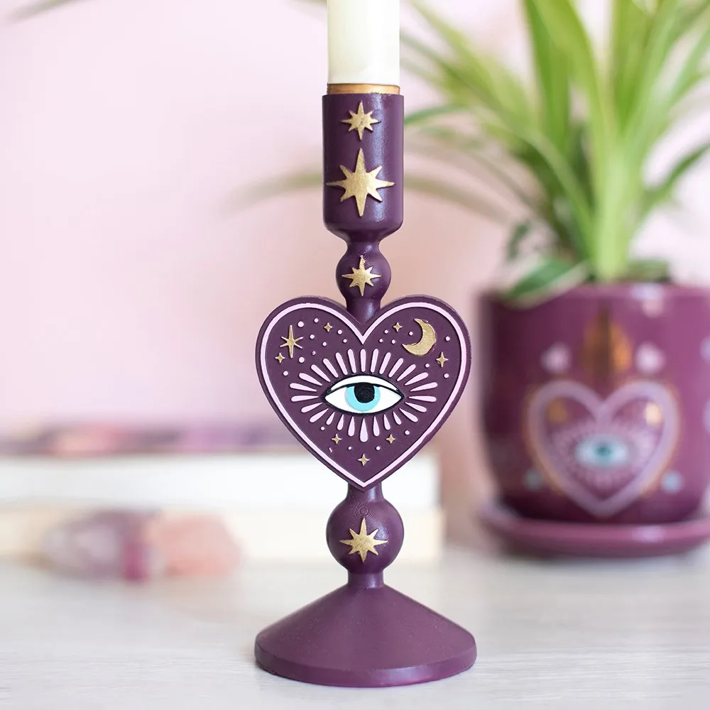 Sacred Sight Heart Taper Candle Holder Sacred Sight Heart Taper Candle Holder