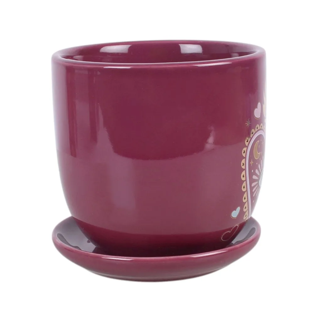 Sacred Sight Heart Plant Pot with Saucer - Image 4