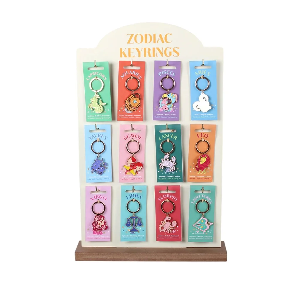 Set of 36 Zodiac Zest Keyrings on Display - Image 2