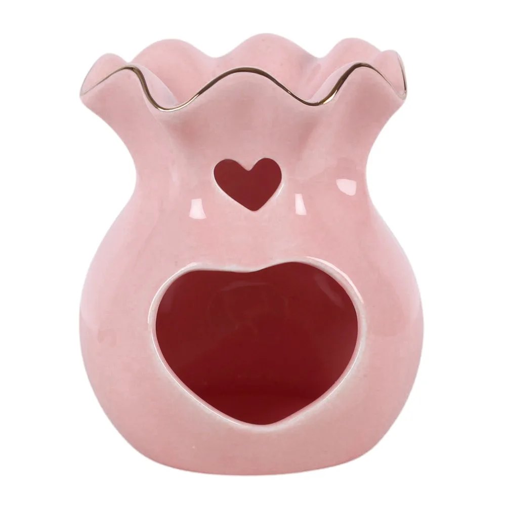 Pink Fluted Oil Burner and Wax Warmer - Image 2