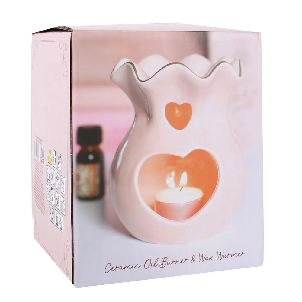 Pink Fluted Oil Burner and Wax Warmer - Image 5