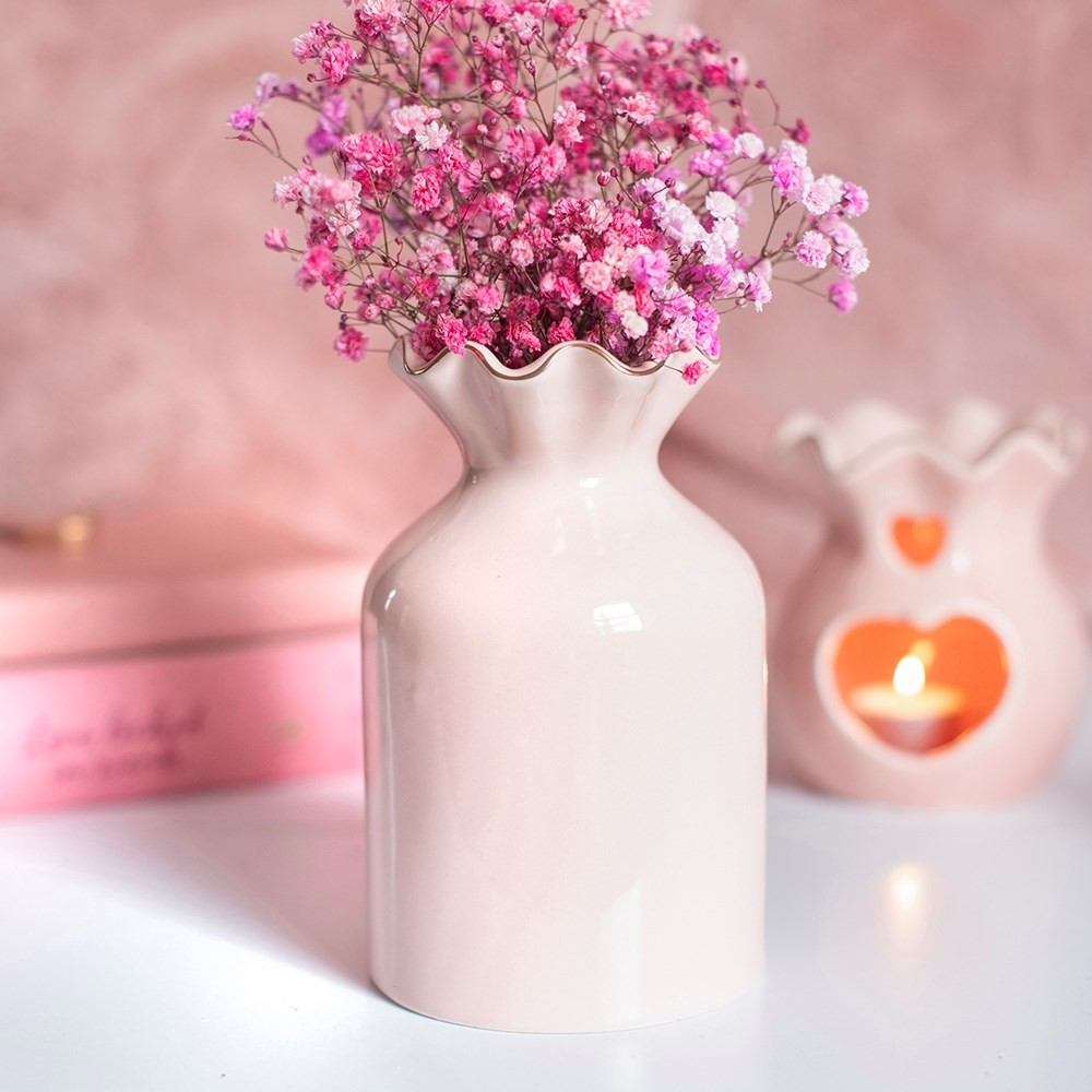 Pink Fluted Flower Vase Pink Fluted Flower Vase