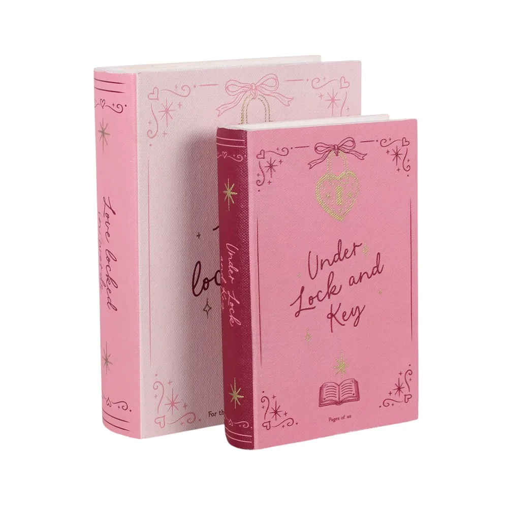 Set of 2 Heart Locket Book Shaped Storage Boxes - Image 2