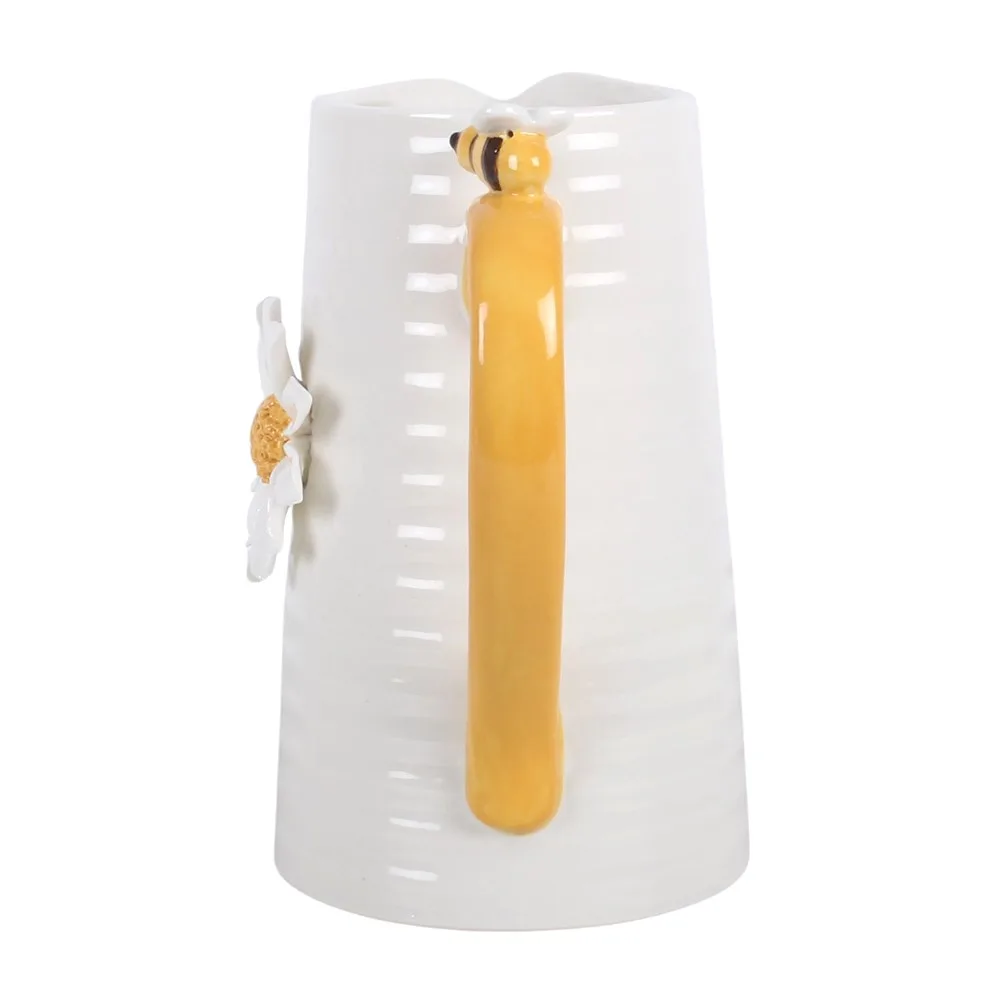 3D Daisy and Honey Bee Ceramic Flower Jug - Image 3