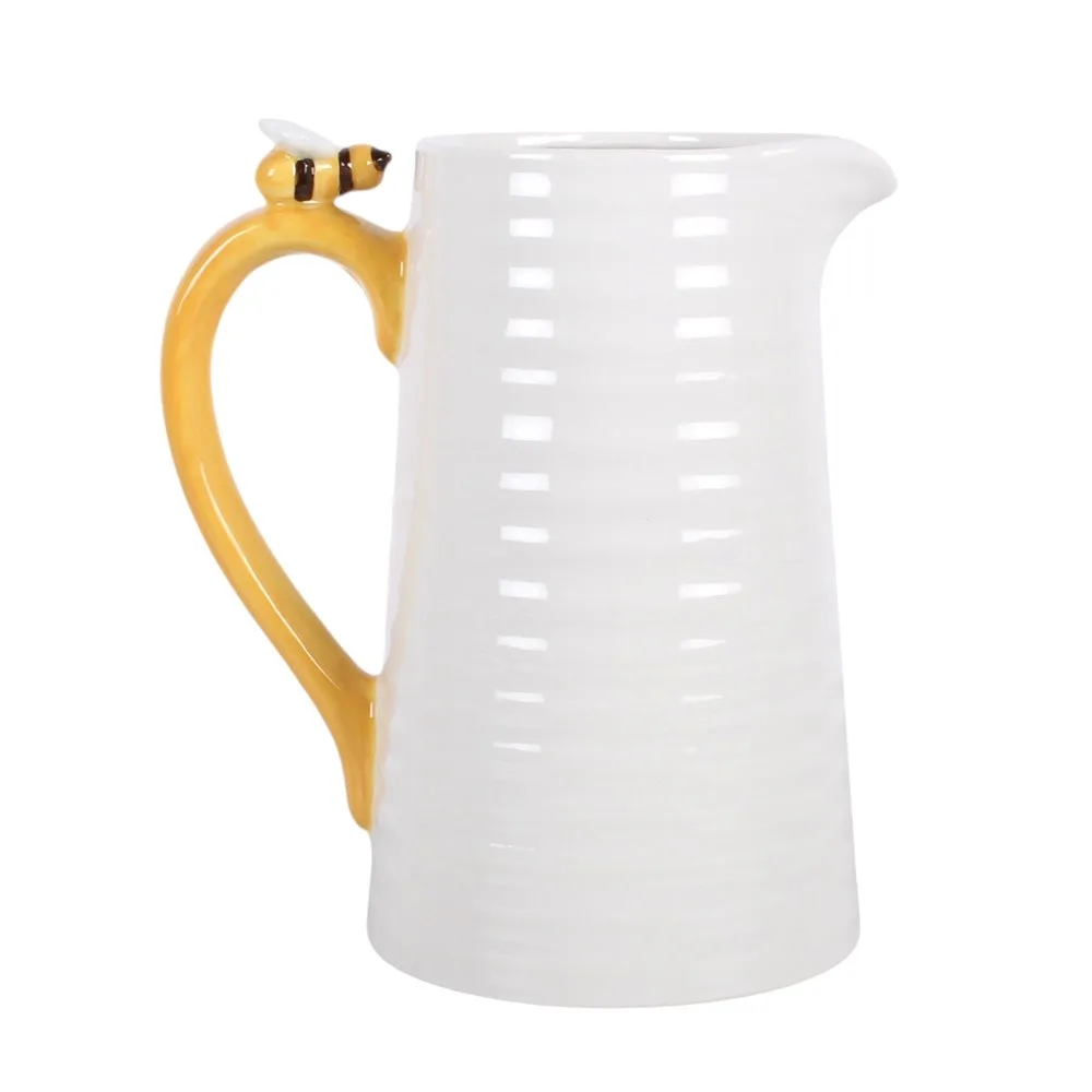 3D Daisy and Honey Bee Ceramic Flower Jug - Image 4