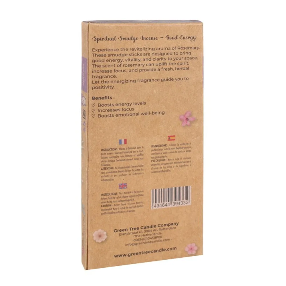 12 Packs of Rosemary Good Energy Spiritual Smudge Incense Sticks - Image 2