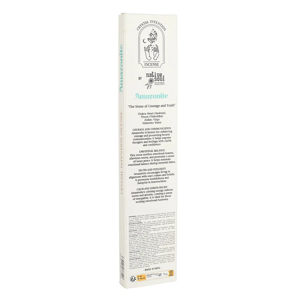 12 Packs of Native Soul Crystal Intentions Incense with Amazonite Chips - Image 2