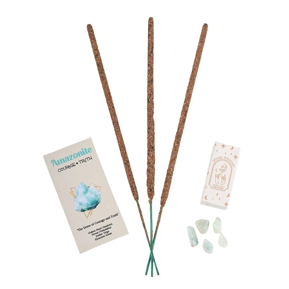 12 Packs of Native Soul Crystal Intentions Incense with Amazonite Chips - Image 3