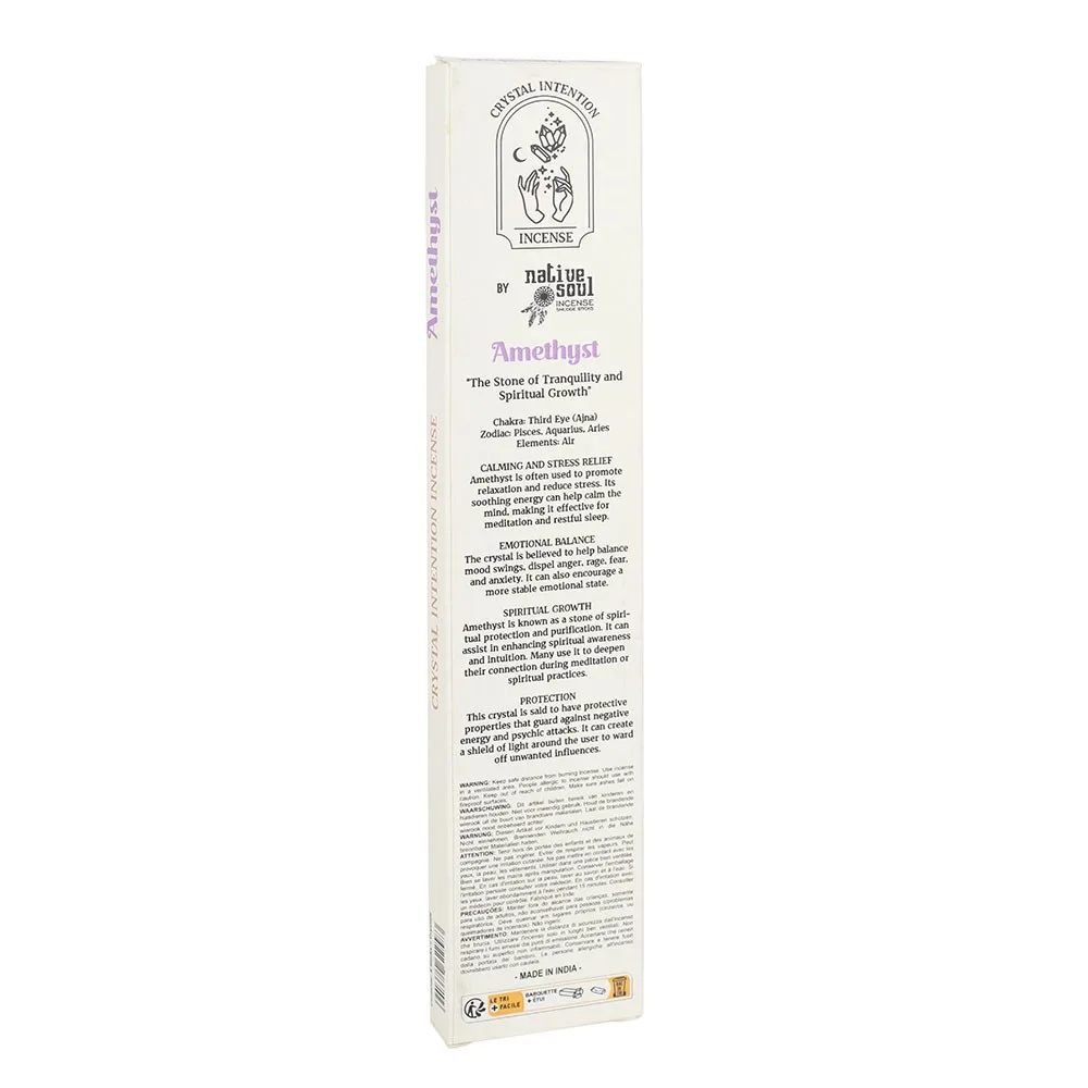 12 Packs of Native Soul Crystal Intentions Incense with Amethyst Chips - Image 2