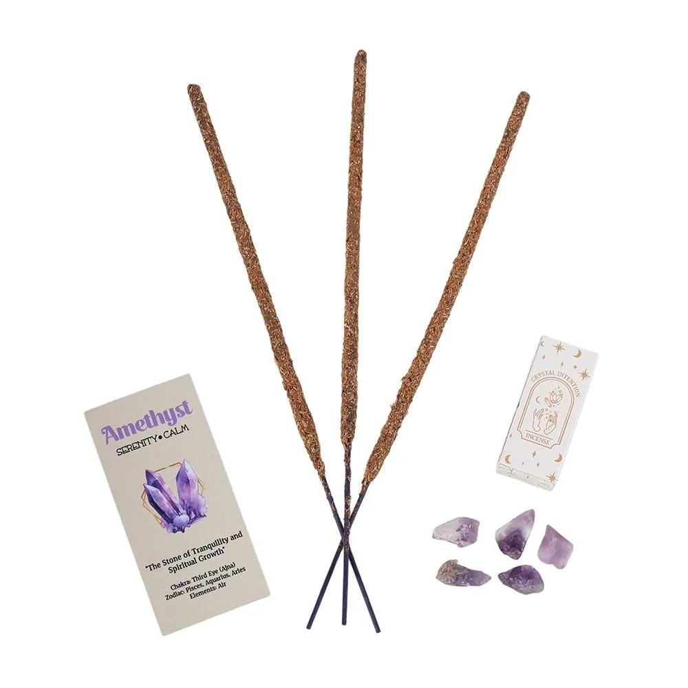 12 Packs of Native Soul Crystal Intentions Incense with Amethyst Chips - Image 3