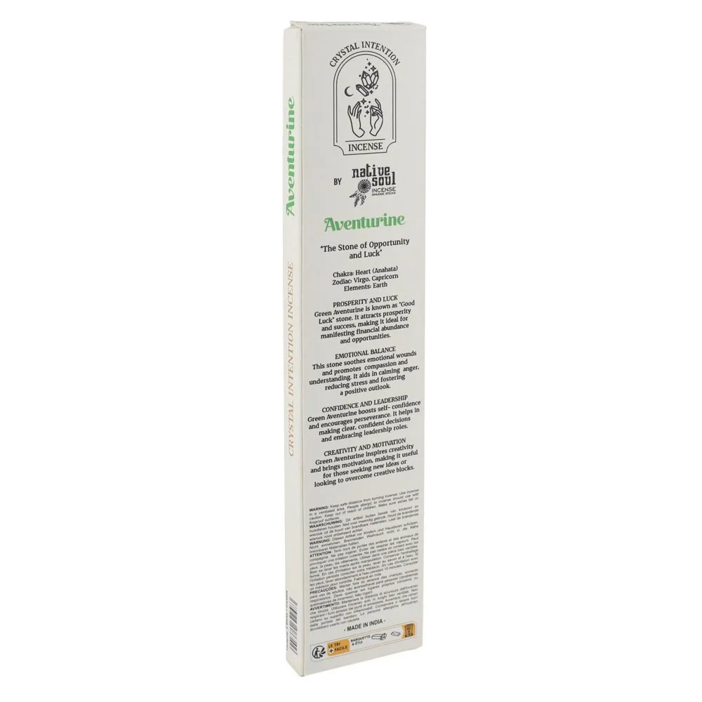 12 Packs of Native Soul Crystal Intentions Incense with Aventurine Chips - Image 2