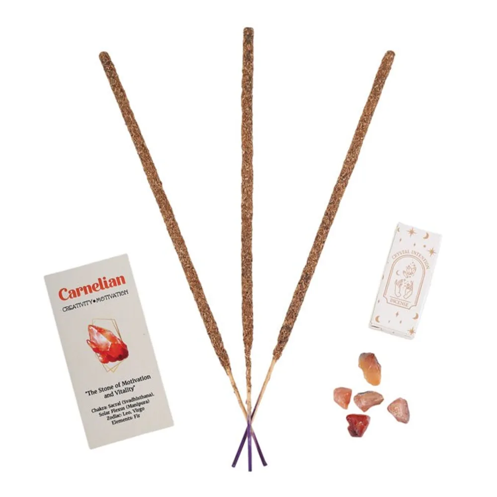 12 Packs of Native Soul Crystal Intentions Incense with Carnelian Chips - Image 3