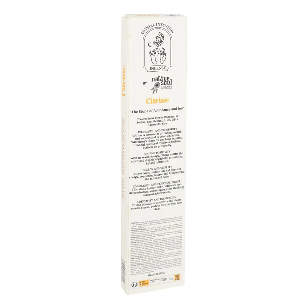 12 Packs of Native Soul Crystal Intentions Incense Citrine Chips - Image 2