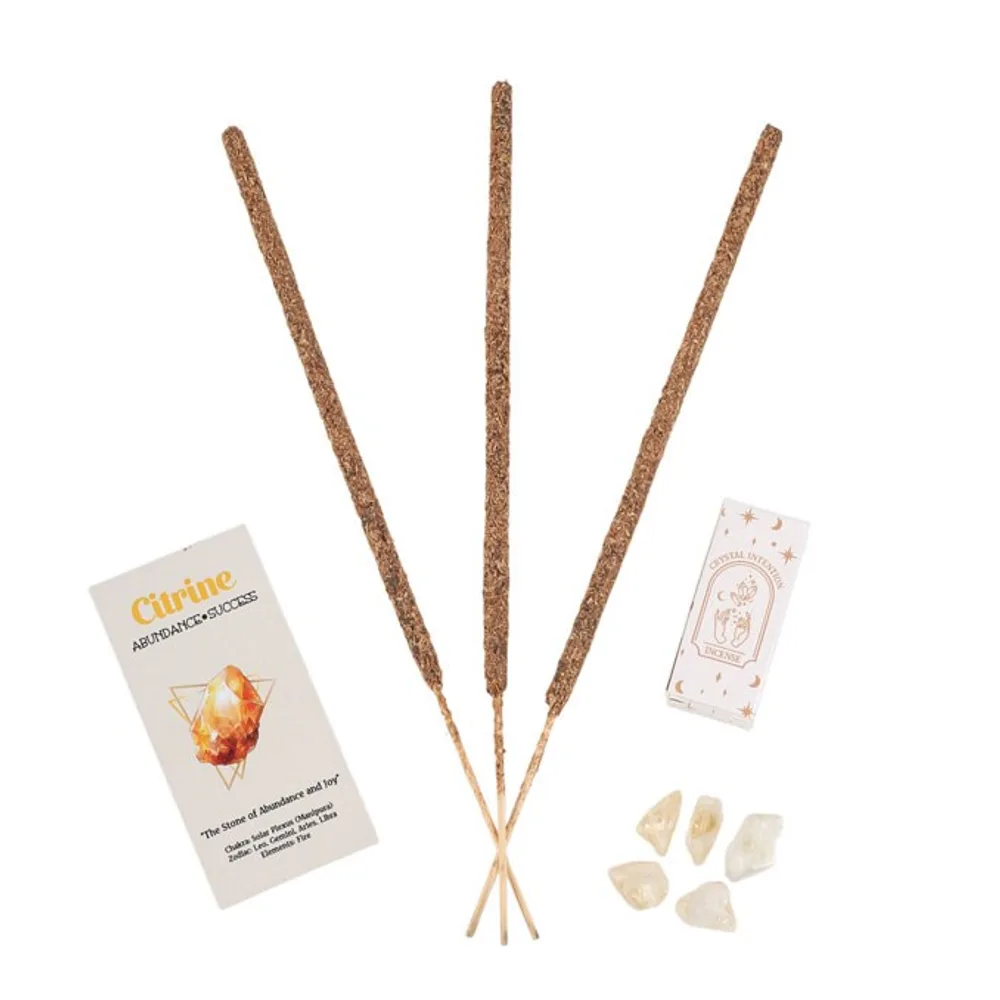 12 Packs of Native Soul Crystal Intentions Incense Citrine Chips - Image 3