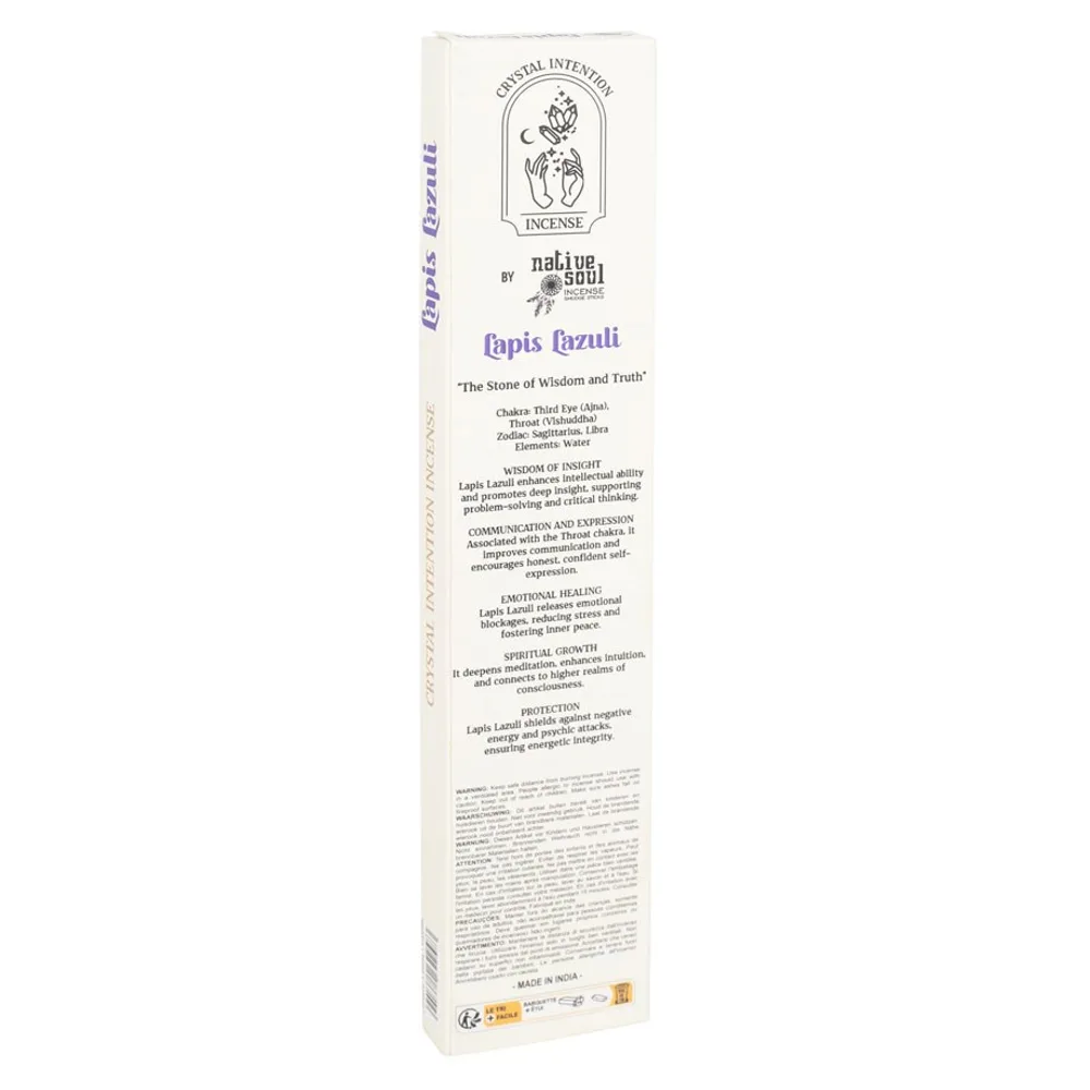 12 Packs of Native Soul Crystal Intentions Incense with Lapis Lazuli Chips - Image 2