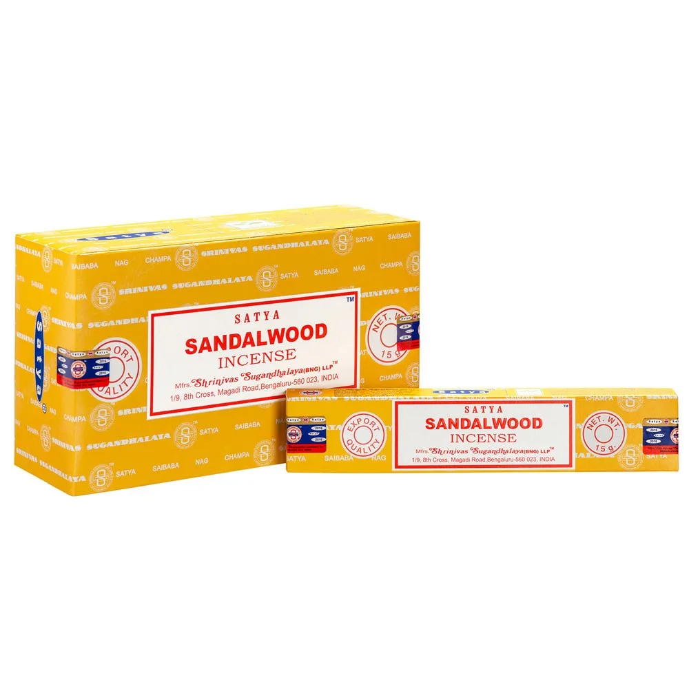 Set of 12 Sandalwood Incense Sticks by Satya Set of 12 Sandalwood Incense Sticks by Satya